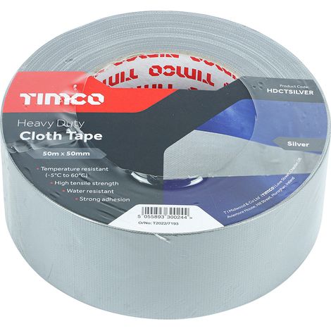 TIMCO Heavy Duty Cloth Tape Silver - 50m x 50mm