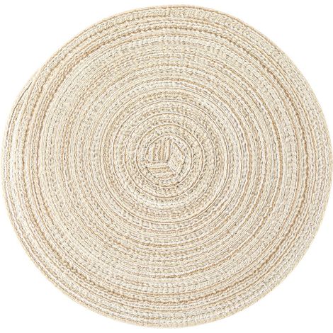 Nouveau set de table rond pour la maison, résistant à la chaleur, beige, 18 cm
