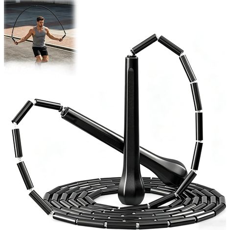 Skipping Rope Beads Fitness 1 Piece 3.1 m Adjustable Handles Unbreakable Segment Anti Tangle Rhythm Cardio Freestyle Outdoor Gymnastics Boxing Bodybuilding Endurance Agilite Adult (1/5)