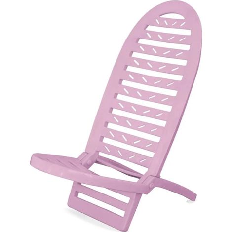 TrAdE Shop Traesio - Set 2pz Spiaggina Pieghevole Rosa Cipria In Plastica 40x40x86cm Mare Piscina 023509 - (1/2)