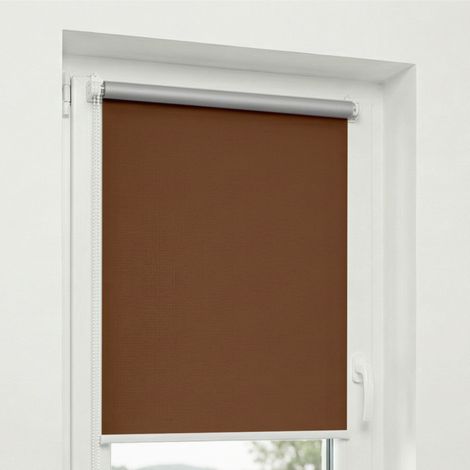 Estika - Store enrouleur occultant sans perçage - 100x220 cm - Marron - Isolation thermique et protection solaire pour fentres intérieures - Fixation Klemmfix (1/5)