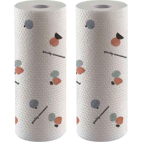 Chiffon Nettoyage - 100 Pièces - 2 Rouleaux - Format Déchirable - Réutilisable et Lavable - Pour Voiture Maison Garage Cuisine (1/5)