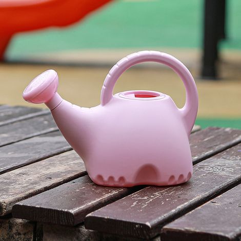 Arrosoir en plastique de 1.5L pour plantes d'intérieur et d'extérieur - Pulvérisateur à pomme de douche en forme d'éléphant jouet, rose (1/5)