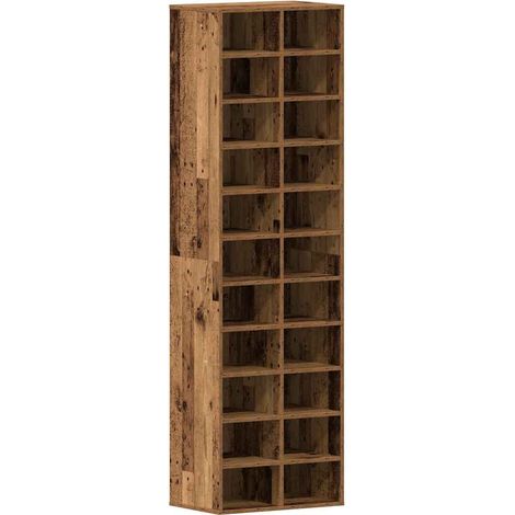 Shoe Cabinet Old Wood 54x34x183 cm Engineered Wood vidaXL