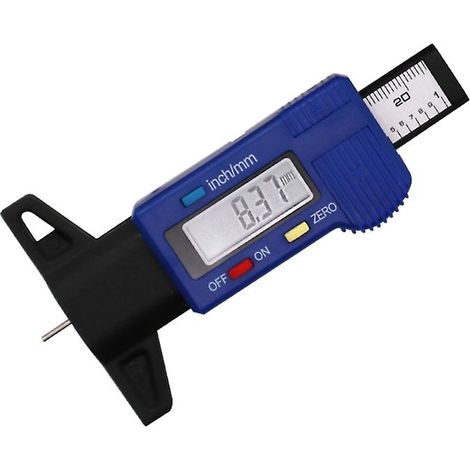 Jauge numérique LCD de profondeur de sculpture de pneu 0-25,4 mm - Outil de mesure et de vérification de la profondeur de sculpture (1/4)