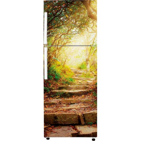Stickers Frigo - Chemin - 65x150 cm - Idéal pour frigo 55x150 cm - Adhésif BRILLANT (1/2)