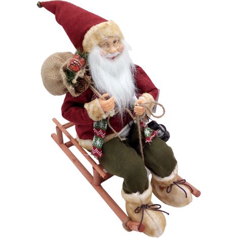 Weihnachtsmann auf Schlitten Nikolaus Santa Claus Weihnachtsdeko Weihnachtsfigur (1/2)