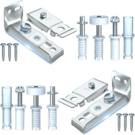 Kit de réparation de matériel de porte pliante - Lot de 2 pièces de rechange pour portes de placard coulissantes pliantes comprenant un support supérieur et inférieur-Karteo (1/5)