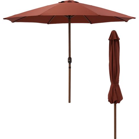 Parasol droit rond effet bois Ø300cm