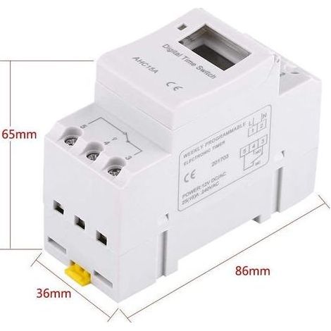 Minuteur numérique LCD, Minuterie programmable numérique Affichage LCD Interrupteur horaire programmable hebdomadaire Relais temporisé 16on & 16off minuterie(220V) (1/5)