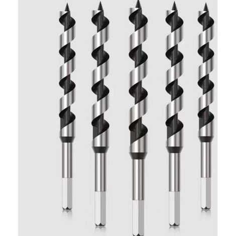 Mèche à Bois Hélicoïdal, 7 PCS Forets à Bois Set en Acier Au Carbone Spiral Trou Cutter Outil à Bois Kit, D'outils avec Diamètre 6mm / 8mm / 10mm / 12mm / 14mm/ 16mm/18m (1/4)