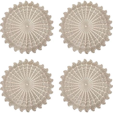 Set de table rond en PVC, lot de 4, sets de table ronds creux-NANOTEH (1/5)