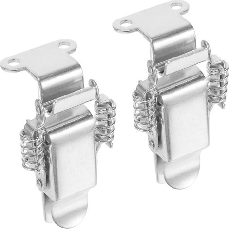 Lot de 2 Fermoirs à Bascule en Acier Inoxydable 201, Loquet à Ressort Angle Droit Grand Format, Moraillons pour Boîtes à Outils, Coffres en Bois et Abris de Jardin, Quincaillerie (1/5)