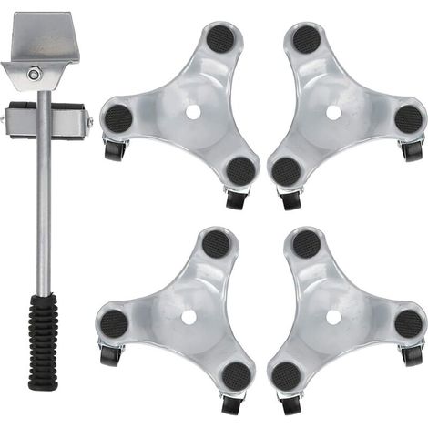 Ensemble de roulettes robustes pour meubles – roulettes pivotantes à 360° – matériau métallique durable – convient aux meubles lourds (1/5)