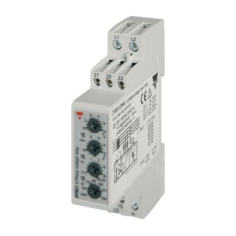 Relais de contrôle de réseaux triphasés Carlo Gavazzi série DPB51, 3, 3+N, 1 RT ( Prix pour 1 )
