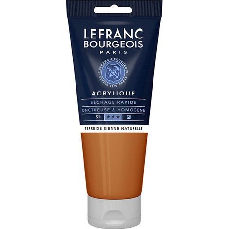 Peinture acrylique - Terre sienne naturelle - 482 - Fine - Lefranc Bourgeois - Tube 200ml (1/2)