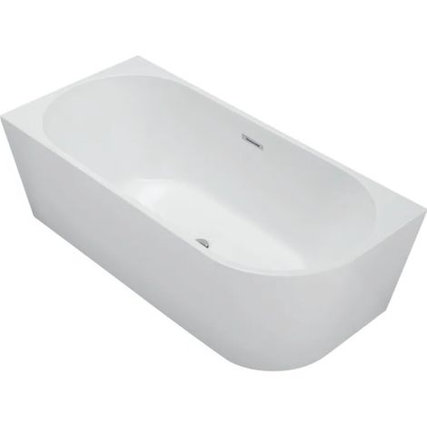 Baignoire d’angle gauche – 170 x 75 cm – Blanc brillant – LUXA (1/5)