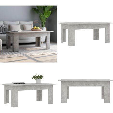 Table basse Gris béton 100x60x42 cm Bois d’ingénierie - Table Basse - Meuble Salon - Table Design - Mobilier Intérieur - Table Gris - Home & Living (1/5)