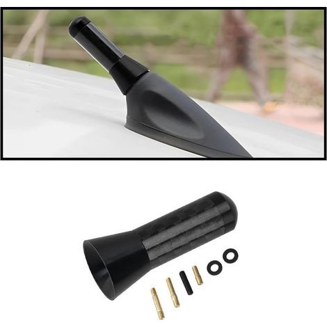 Lntyq Antenne De Voiture Courte, Antenne Radio Voiture Courte Universel Amplifiée Autoradio, Voiture Stéréo FM AM Antenne Remplacement pour avec Toutes Les Voitures Véhicule Auto Camion(Noir) (1/4)