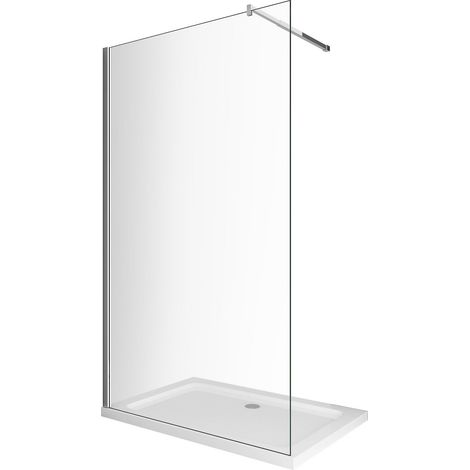 Parete doccia 8 MM Walk in Reversibile Altezza 200 CM 110 regolabile 108-110