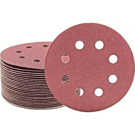 MioTools Fox Klett-Schleifscheiben, 115 mm, 8-Loch, f. Exzenterschleifer, Normalkorund (25 Stk.) K36