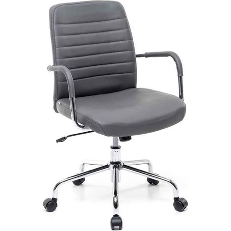 Poltrona ufficio Operativa braccioli simipelle mod. Urban colore grigio M0223-03 (1/2)