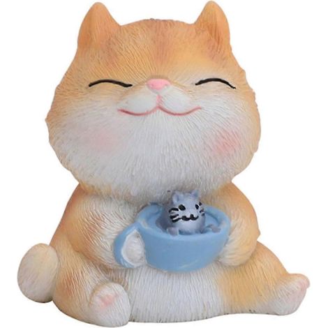 Figurines miniatures, ornements, mini figurines d'animaux, décoration de bureau, figurines pour Noël, décoration de jardin féerique-Cat