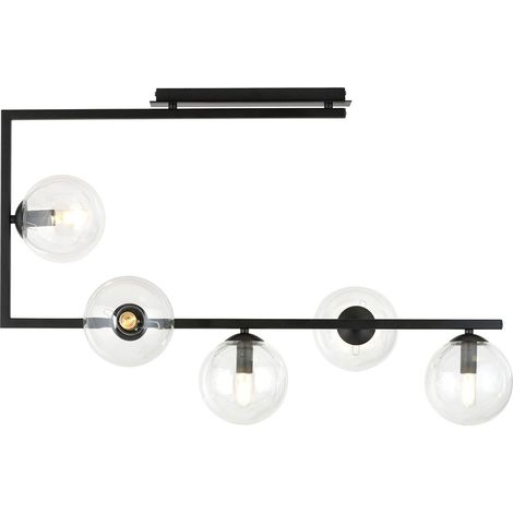 Lampadario a sospensione SOMA 5 luci nero vetro Emibig (1/5)