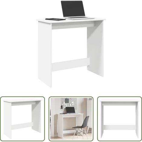Bois d'ingénierie -  Bureau Blanc 80x40x75 cm Bois d'ingénierie (1/5)