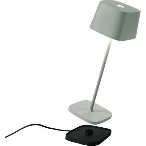 Zafferano Lampada a led da tavolo Ofelia Pro Salvia ricaricabile e dimmerabile - 2200-2700-3000K - 9h massima potenza