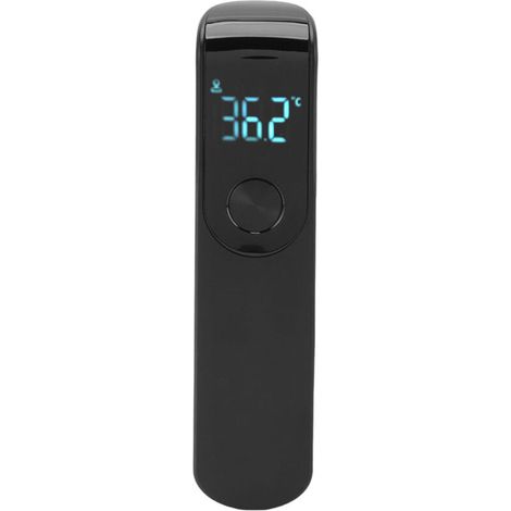 Pistolet thermomètre infrarouge sans contact portable, thermomètre frontal numérique pour hôtels et maison. Design noir, lecture rapide et précise.