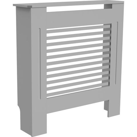 Cubierta de radiador extra alta de 92 cm MDF Gabinete moderno Parrilla de listones Gris, 78 x 19 x 92.2 cm