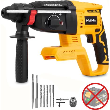 Marteau perforateur électrique 3 en 1 sans balais multifonction acier/béton/bois compatible Makita 18V – pack avec 10 accessoires sans batterie (1/5)
