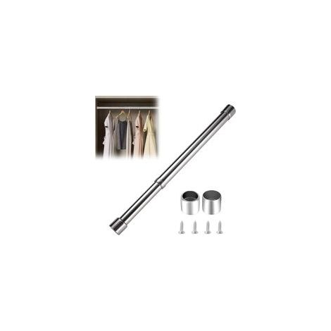 Tringle à Vêtements Extensible,Tube de Penderie Télescopique Flexible,Barre de Penderie Extensible en Acier Inoxydable,34-52 cm Tringle à Vêtements en Acier Inoxydable Réglable,Pour Penderie Salle