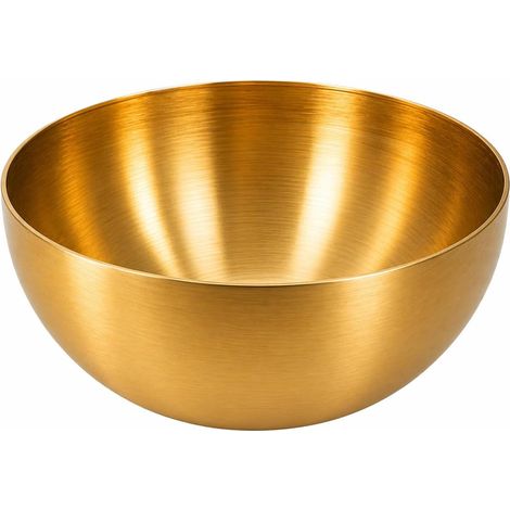 Grand Saladier Acier Inoxydable Doré 6 Pouces Bol Multifonction Pour Salades Fruits Et Cuisine Maison (1/5)