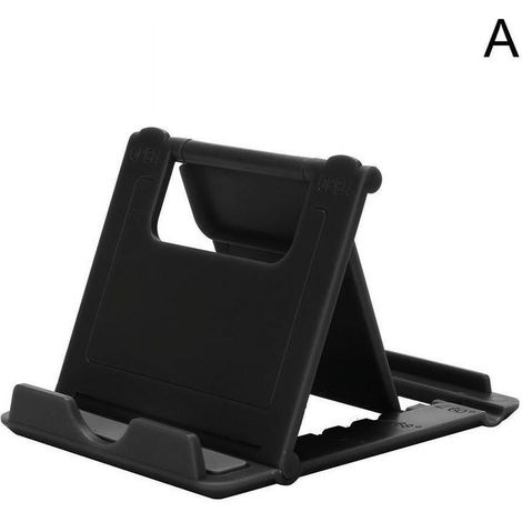 Support pour téléphone portable, lot de 6 supports de bureau pliables et portables, réglables et universels, pour tablettes et ordinateurs de bureau, noir, blanc, bleu. (1/5)