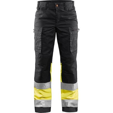 Pantalon de travail stretch haute visibilité femme 7161 - Marine/Jaune fluo M - FR(42) - SE(C40) - Standards (1/2)