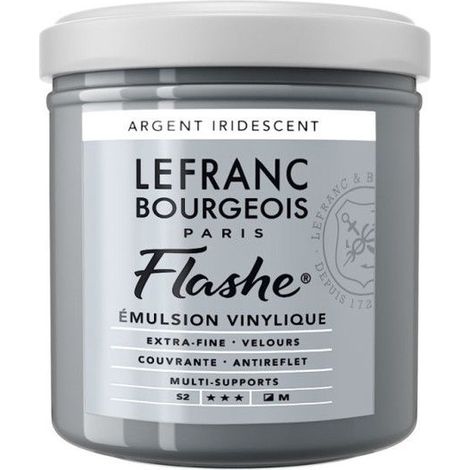Peinture vinylique - Flashe - Argent iridescent - 832 - Lefranc Bourgeois - 125ml (1/2)