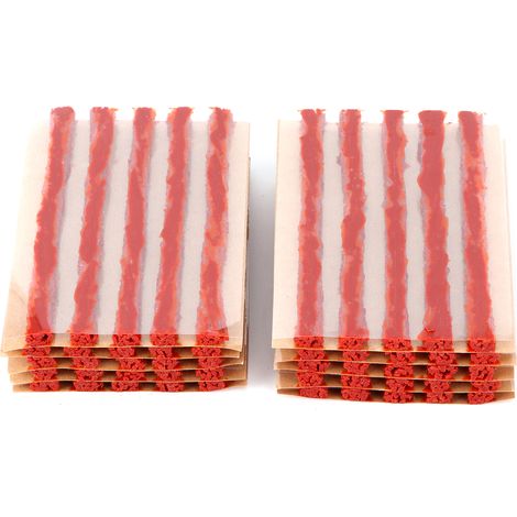 50 Reifenreparaturstopfen 100 x 6 mm, schlauchlose Gummistreifen, Pannenhilfe für Auto und Motorrad, braun, 50er-Packung (1/5)