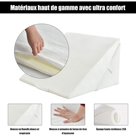COSTWAY Coussin de Calage Thérapeutique, Oreiller Anti-Stress Élévateur de Jambes Soulager Douleur de Dos,Genoux,Circulation (1/5)