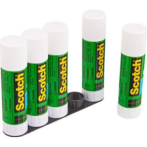 Scotch Colla Permanente in Stick Colla ad Alta Adesione senza Solventi, Lavabile, Ottimo per Bambini, 5 pz x 21 g, Bianco (1/4)