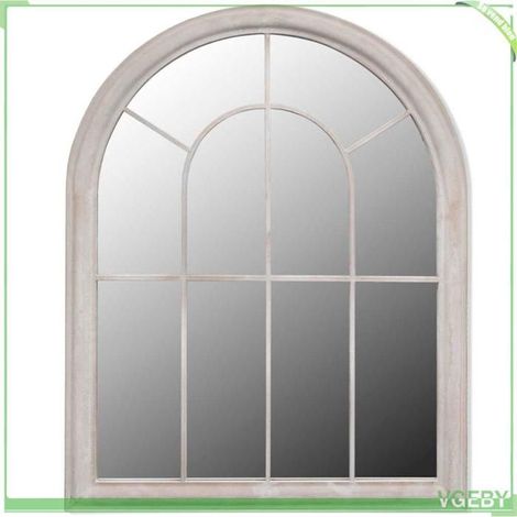 Miroir de jardin - FAFEICY - 41225 - blanc antique - effet de rouille - 69 x 89 cm (1/3)