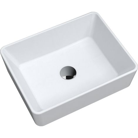 Granitan Vasque À Poser Carrée En Granit Blanc Merano (1/4)
