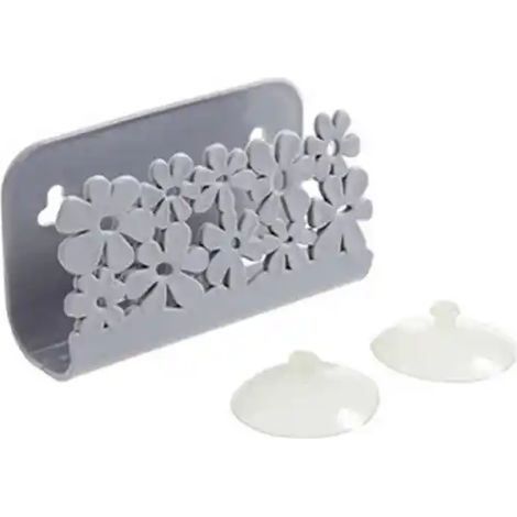 Küchen- und Badezimmer-Abtropfgestell, WC- und Waschbecken-Saugnapfhalter, Schwammhalter, Saugnapfhalter, Geschirrtuchhalter, Seifenschwammhalter, Aufbewahrung, grau
