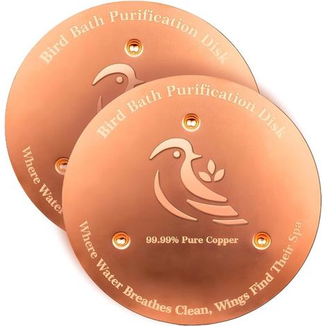 Plateau en cuivre pour bain d'oiseaux - Purification naturelle de l'eau - Décoration en cuivre - Empêche la prolifération d'algues - Lot de 2 - 10 cm (1/4)