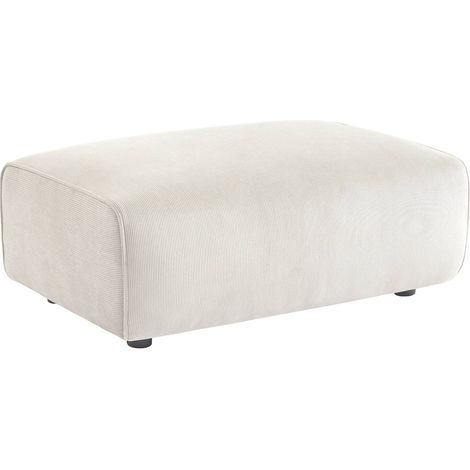 sweeek - Sitzhocker, Fußhocker mit Cordbezug für 3-Sitzer-Sofa Wallas