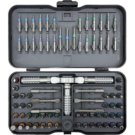 Kit magnétique à cliquet Outil à main magnétique multi-à cliquet Ensemble De Tournevis À Rochet pour réparation électronique, entretien vélo, appareils électroménagers, projets de (1/5)