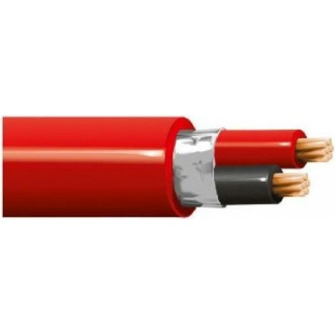 Por metro de cable blindado contra incendios ph 2x0.50 lszh rojo ph-25 ph-25rz1000