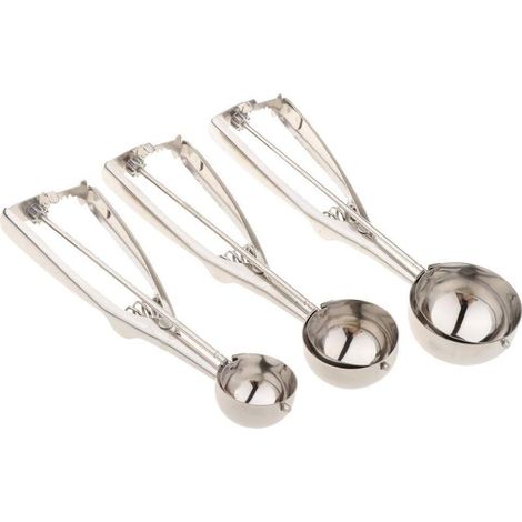 Set mit 3 Eiskugelportionierern für Fleisch-, Obst-, Keks- und Wassermeloneneis. (1/5)