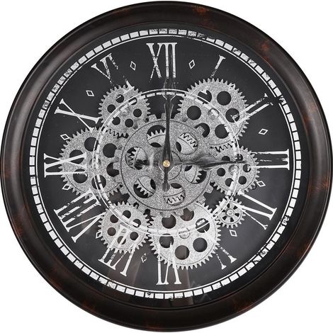 Wanduhr im Loft-Stil, mit sichtbarem Uhrwerk, Ø 36,5 cm (1/5)